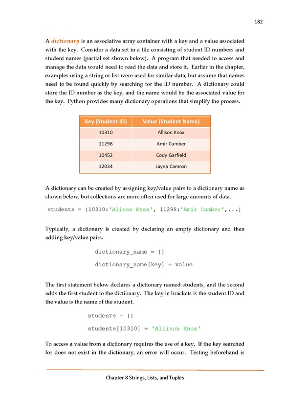 Introduction to Python Programming: Starting Out with IDLE - Strings, Lists, Dictionaries, and Sets 22
